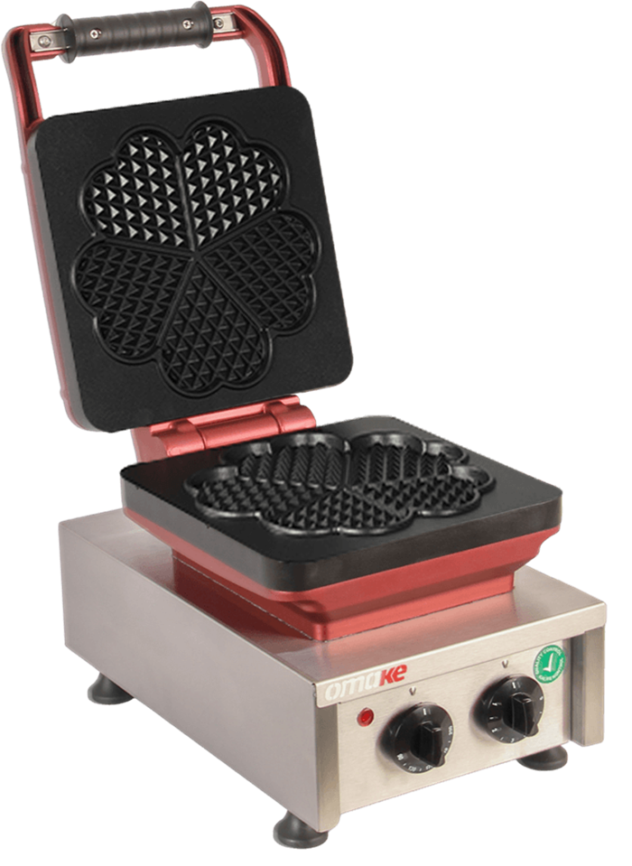 Omake Kalp Ø220 Model Zamanlayıcılı Manuel Waffle Makinesi