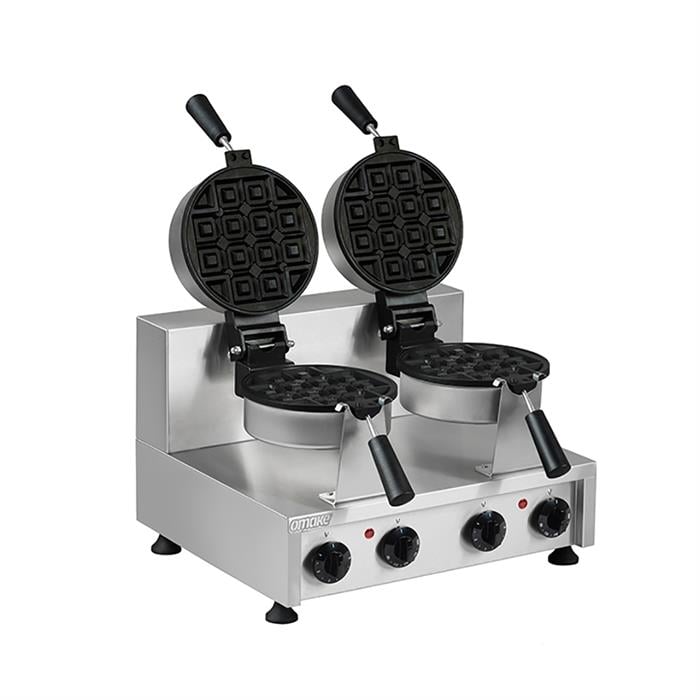 Omake Zamanlayıcılı Special Model Çiftli Yuvarlak Waffle Makinesi