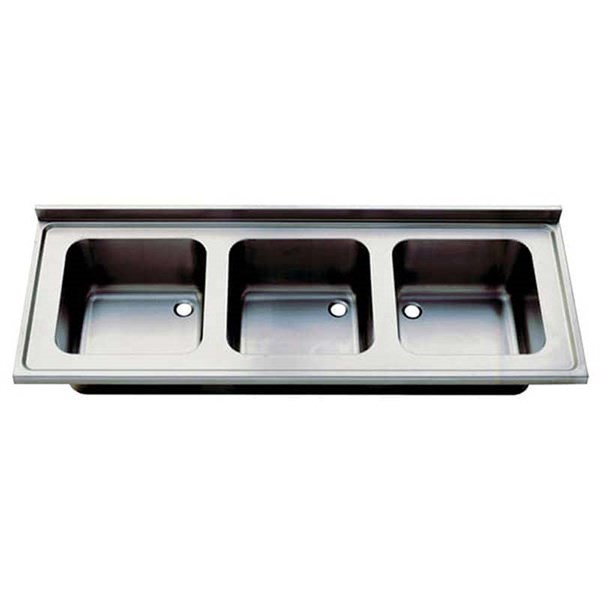 Öztiryakiler Tablalı Evye 180*70 Üç Göz Damlalıksız 50*50*30 Gözlü 1,00 Mm