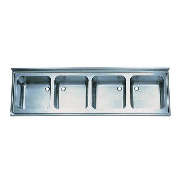 Öztiryakiler Tablalı Evye 190*60 Dört Göz Damlalıksız 40*40*25 Gözlü 1,00 Mm