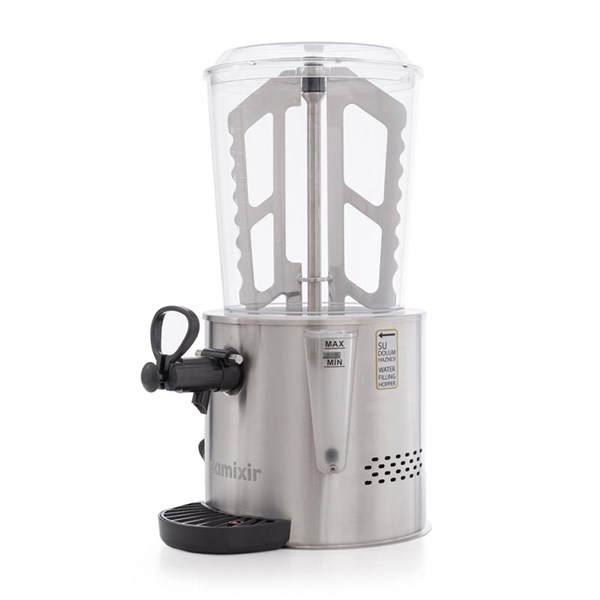 Samixir 10 LT Panoramik Karıştırıcılı Sıcak Çikolata Ve Salep Makinesi Inox