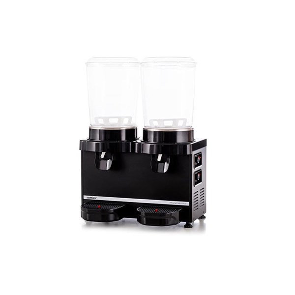 Samixir 10 + 10 L Panoramik Twin Karıştırıcılı Soğuk İçecek Dispenseri Analog Siyah