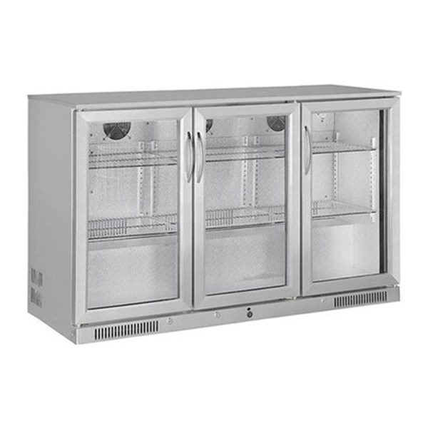 Senox SBCS-350 Üç Sürgü Kapılı Bar Altı Şişe Soğutucu (Krom)