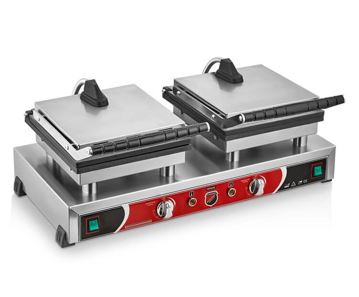 SilverInox 2148 Çiftli Kare Waffle Makinesi