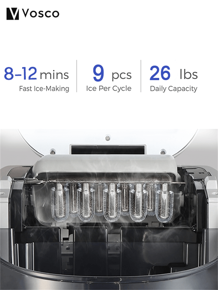 VOSCO VHZB-12C Buz Makinesi Kırmızı 12 Kg