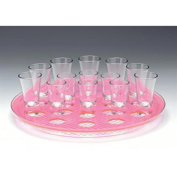 Zicco Zcp 312-P Yuvarlak Polikarbonat Tepsili 21 Li Shot Servisi Pembe 34 Cm