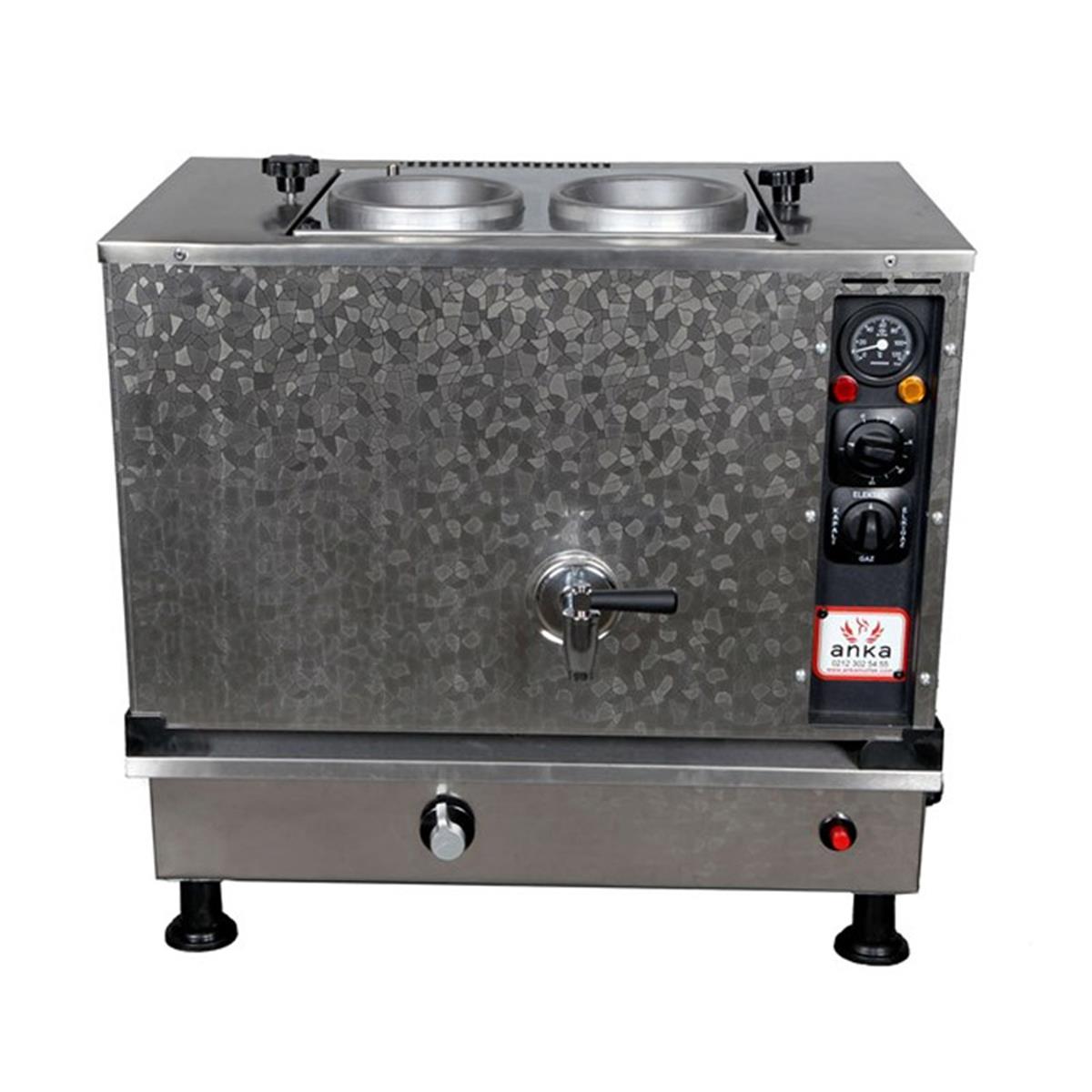 Anka 2 Demlikli İnoks Pro Kompakt Otomatik Elektirikli Ve Gazlı Çay Makinesi