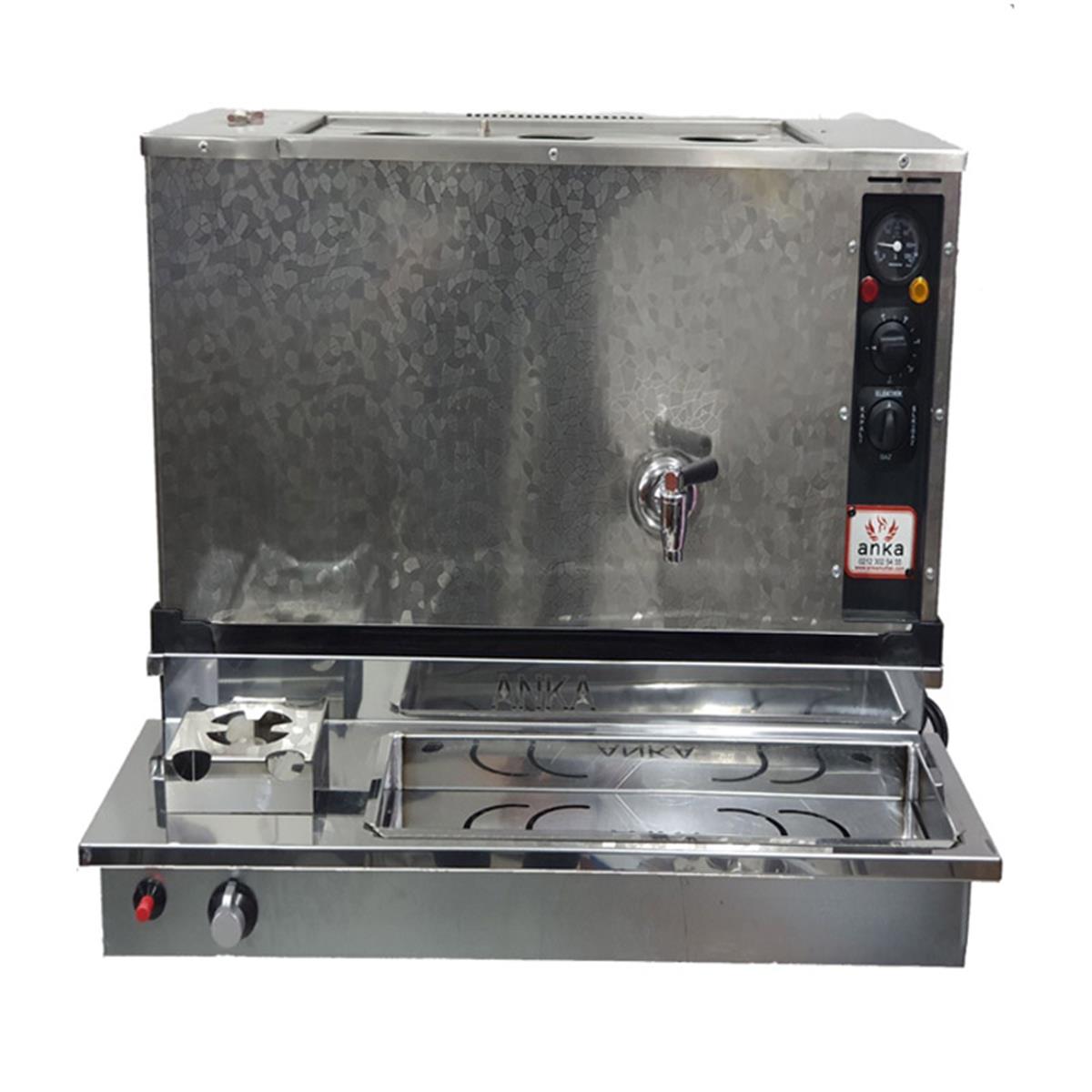 Anka 2 Demlikli İnoks Pro Plus Otomatik Elektirikli Ve Gazlı Çay Makinesi