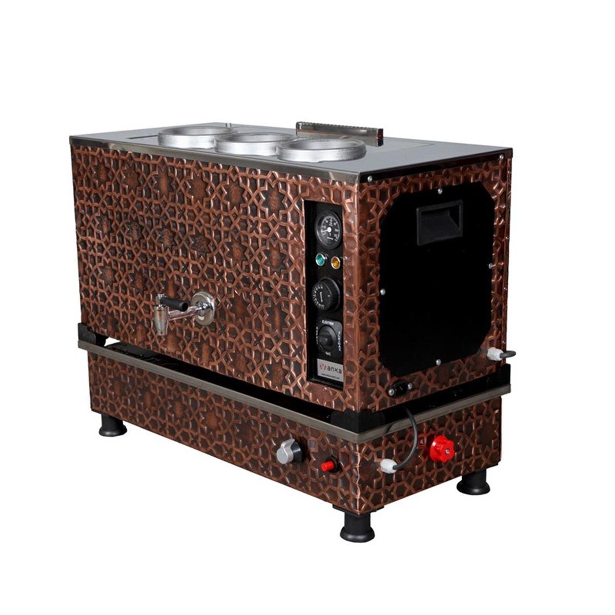 Anka 3 Demlikli Antik Pro Kompakt Otomatik Elektirikli Ve Gazlı Çay Makinesi