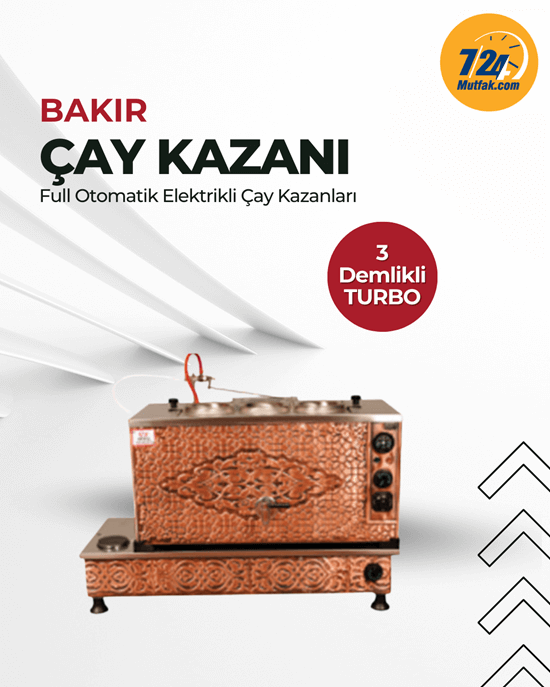 Anka 3 Demlikli Bakır Turbo Elektrikli Full Otomatik Çay KazanıAnkaANKA.BTE3