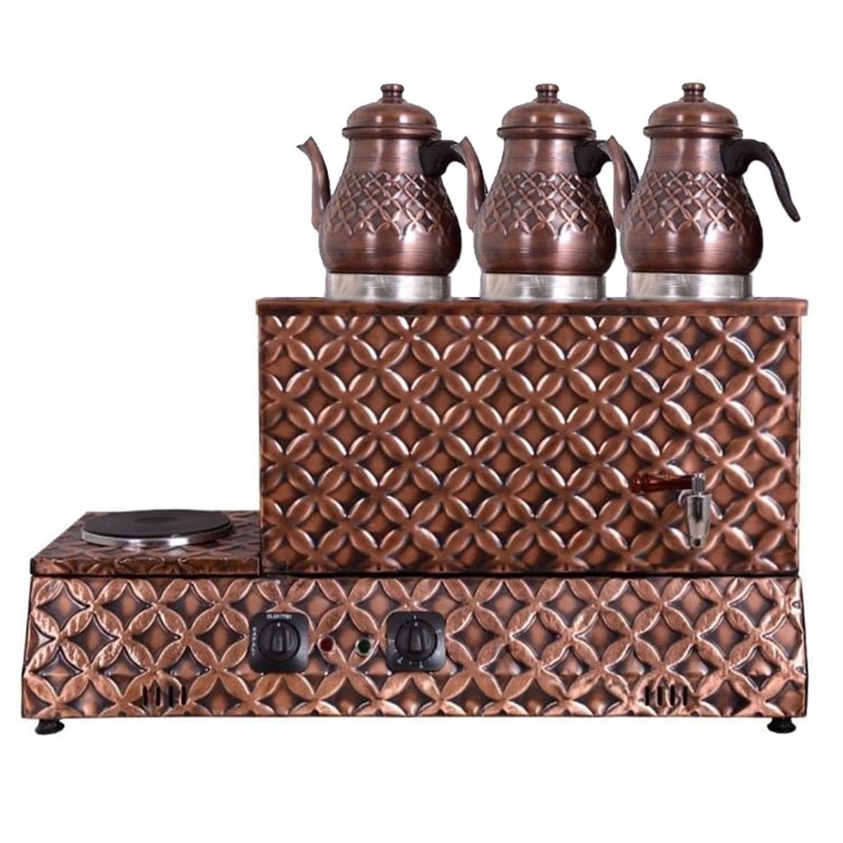 Anka 3 Demlikli Eko Bakır Elektirikli Ve Gazlı Kahveci Kazanı