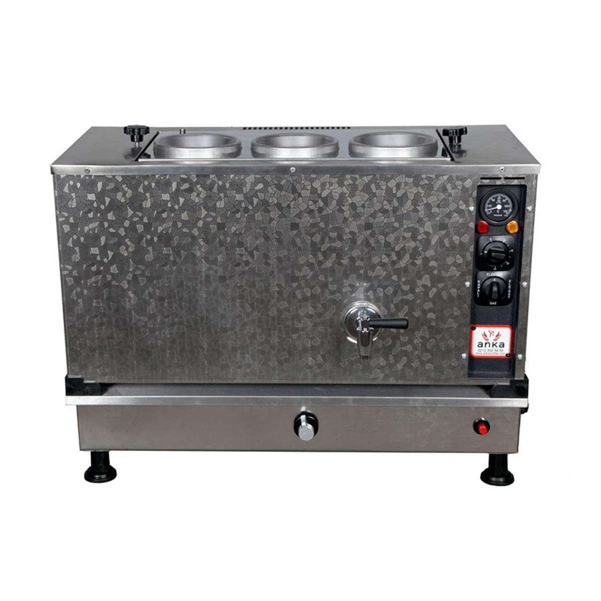 Anka 3 Demlikli İnoks Pro Kompakt Otomatik Elektirikli Ve Gazlı Çay Makinesi