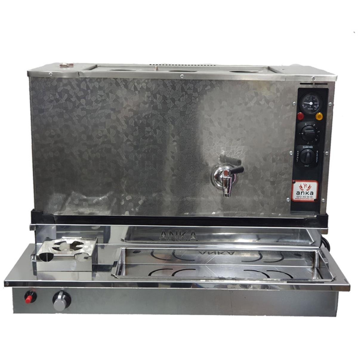 Anka 3 Demlikli İnoks Pro Plus Otomatik Elektirikli Ve Gazlı Çay Makinesi