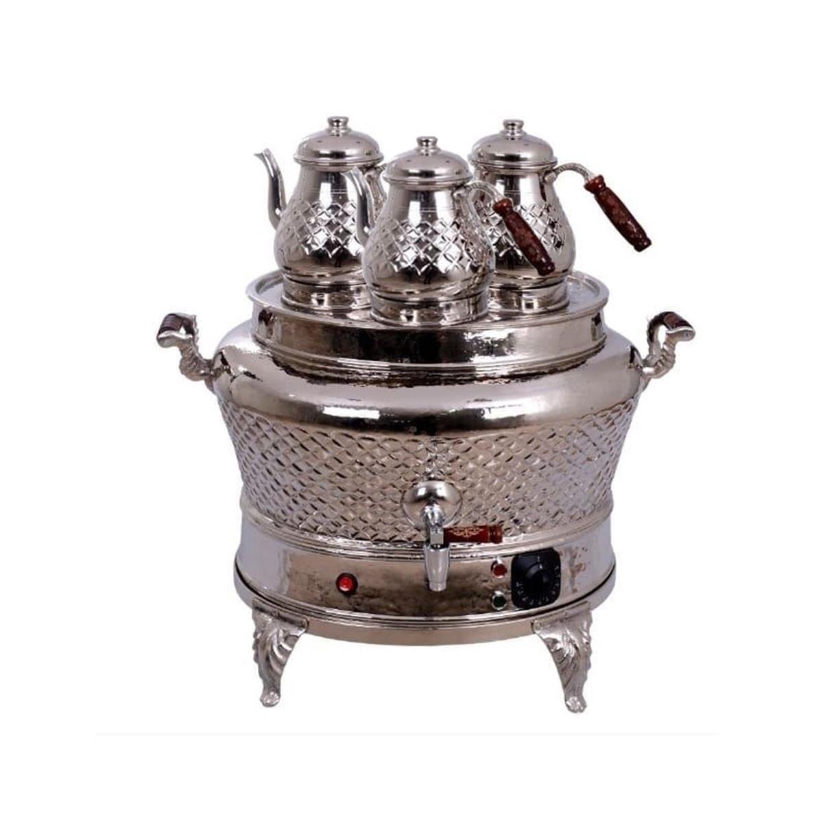 Anka 3 Demlikli Otantik Oval Bakır Semaver