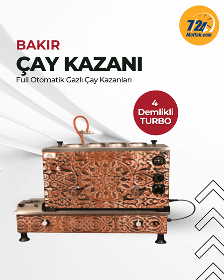 Anka 4 Demlikli Bakır Turbo Full Otomatik Gazlı Çay KazanıAnkaANKA.BTF4