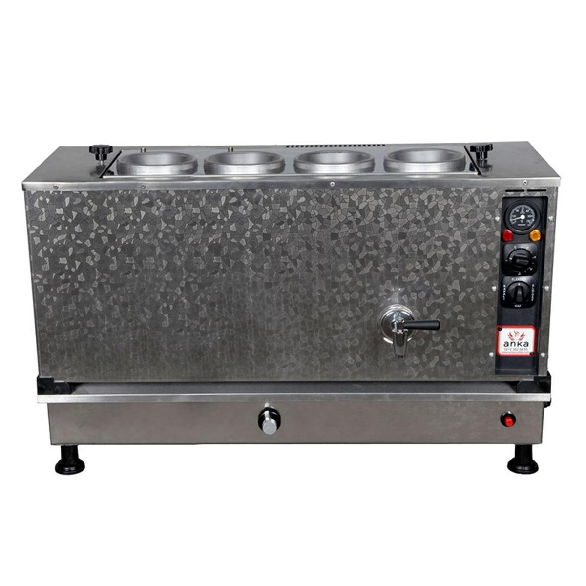 Anka 4 Demlikli İnoks Pro Kompakt Otomatik Elektirikli Ve Gazlı Çay Makinesi