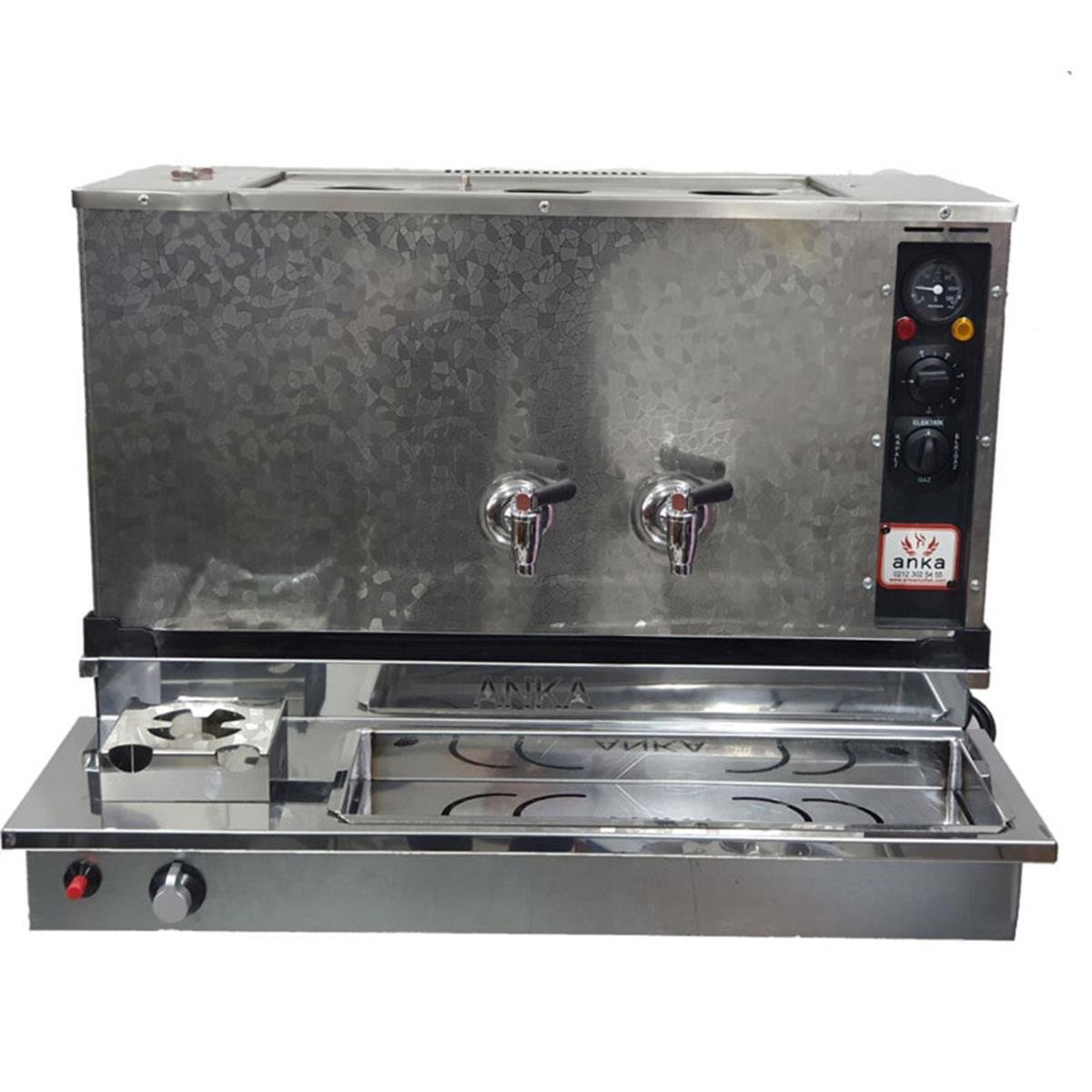 Anka 4 Demlikli İnoks Pro Plus Otomatik Elektirikli Ve Gazlı Çay Makinesi