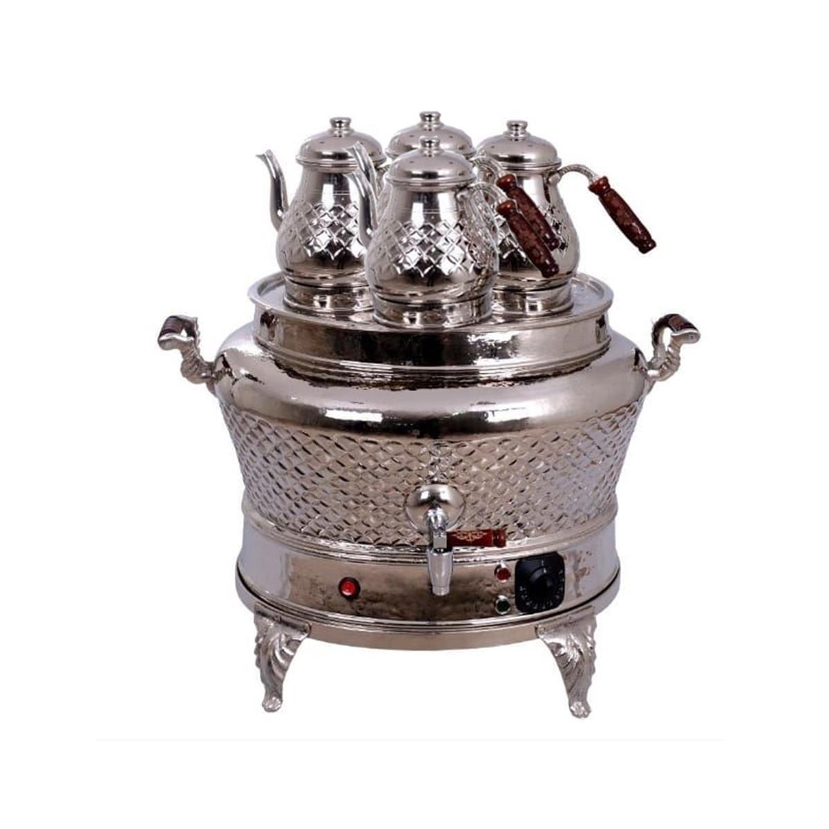 Anka 4 Demlikli Otantik Oval Bakır Semaver