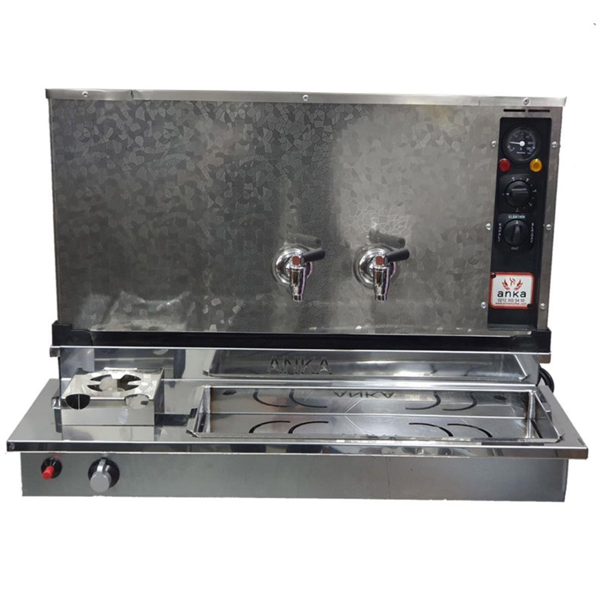 Anka 5 Demlikli İnoks Pro Plus Otomatik Elektirikli Ve Gazlı Çay Makinesi