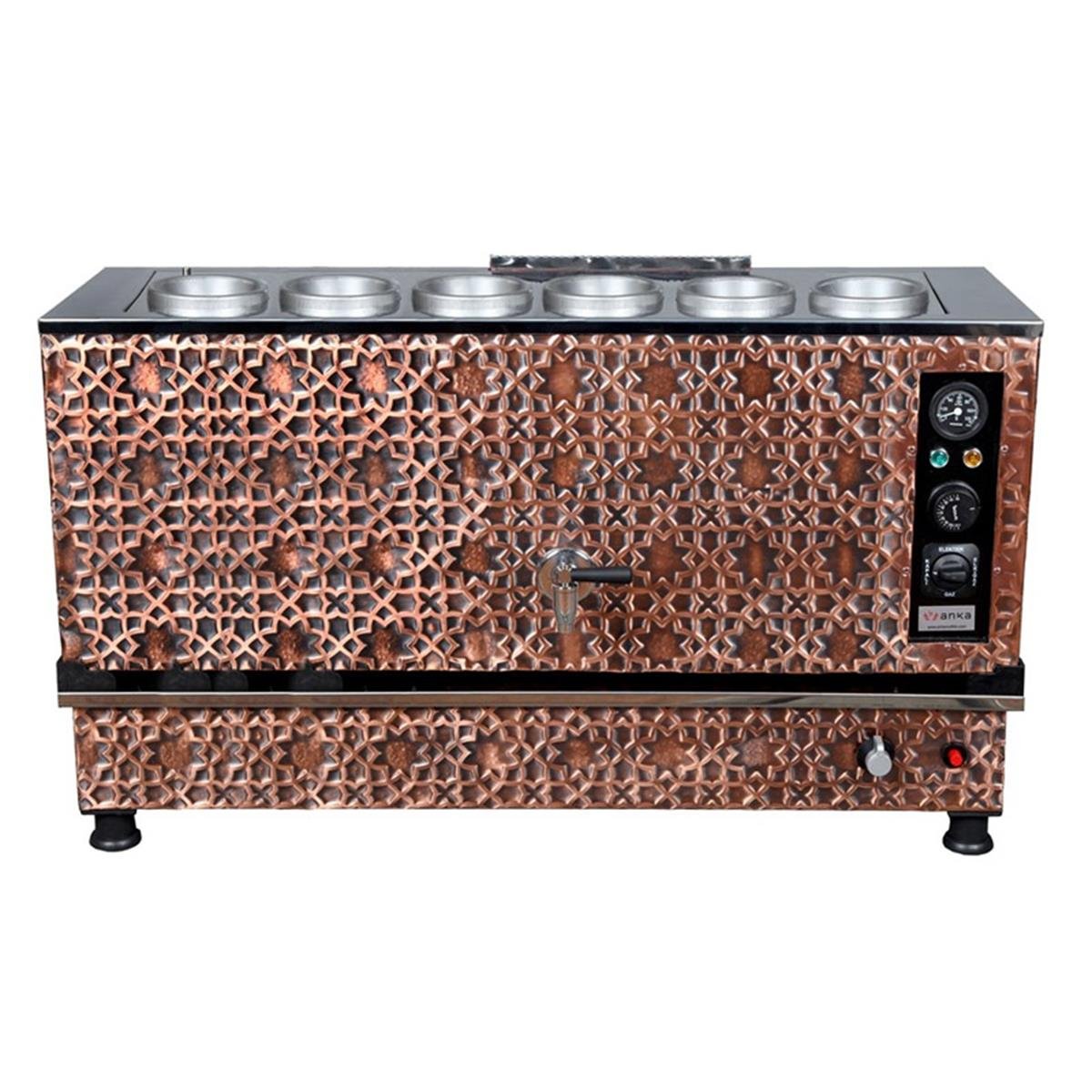 Anka 6 Demlikli Antik Pro Kompakt Otomatik Elektirikli Ve Gazlı Çay Makinesi