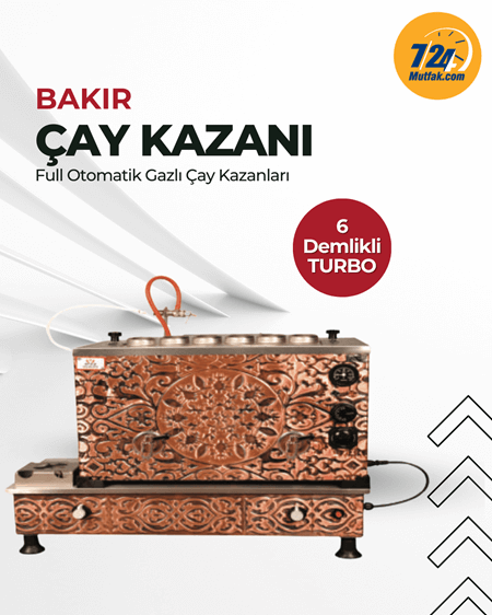 Anka 6 Demlikli Bakır Turbo Full Otomatik Gazlı Çay KazanıAnkaANKA.BTF6