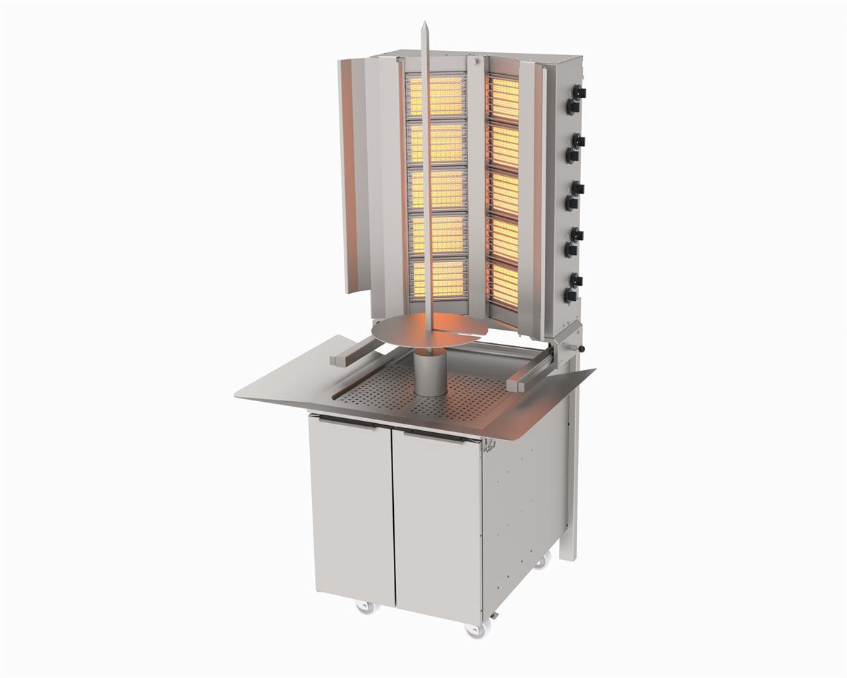 Atalay  ADG-10DS Döner Ocağı 10 Gözlü Gazlı Ce Belgeli Sabit Duvara Monte Döner Ocağı