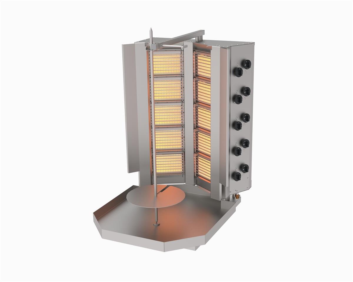 Atalay  ADG-10S Döner Ocağı 10 Gözlü Gazlı Ce Belgeli Sabit V Tipi Döner Ocağı