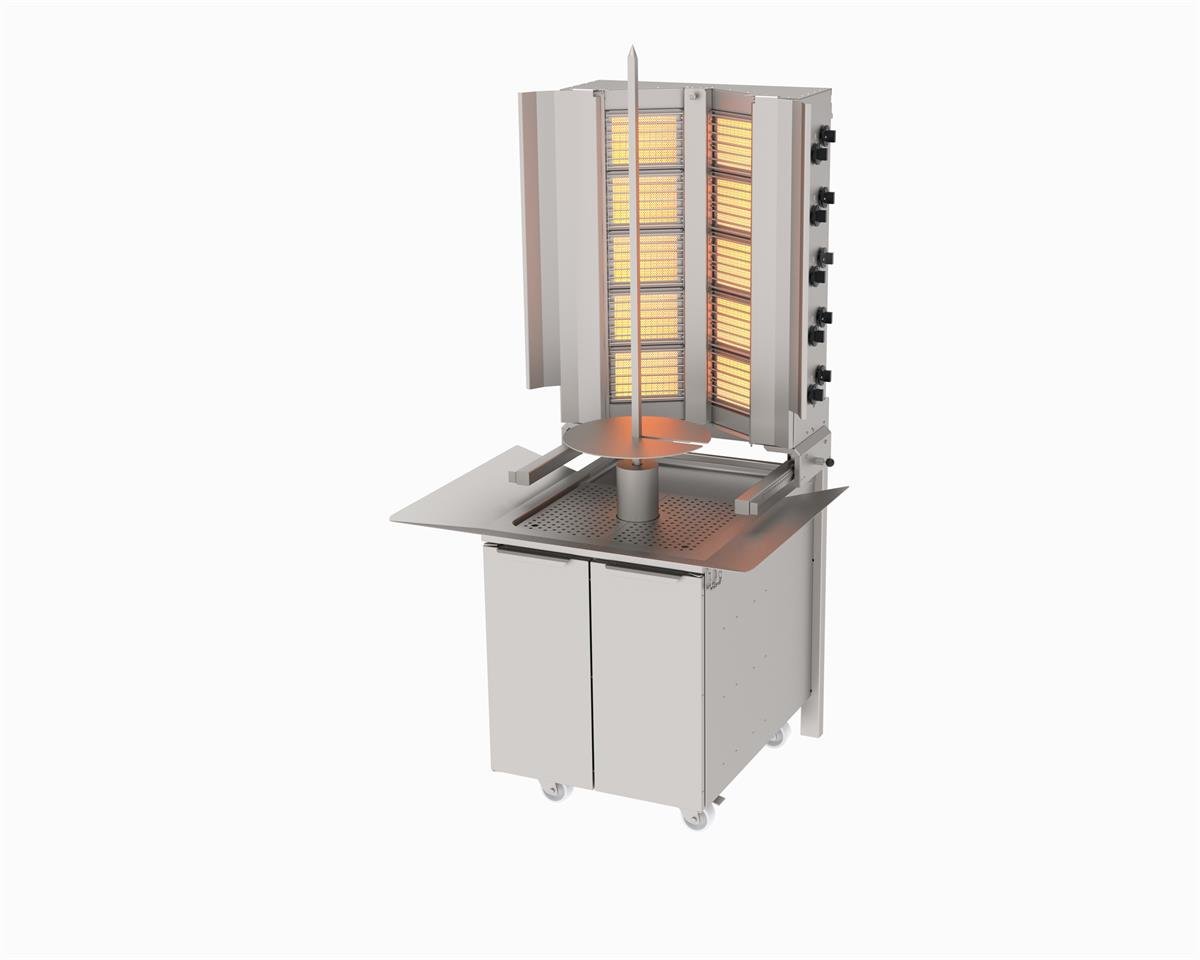 Atalay ADG-12DS Döner Ocağı 12 Gözlü Gazlı Ce Belgeli Sabit Duvara Monte Döner Ocağı 