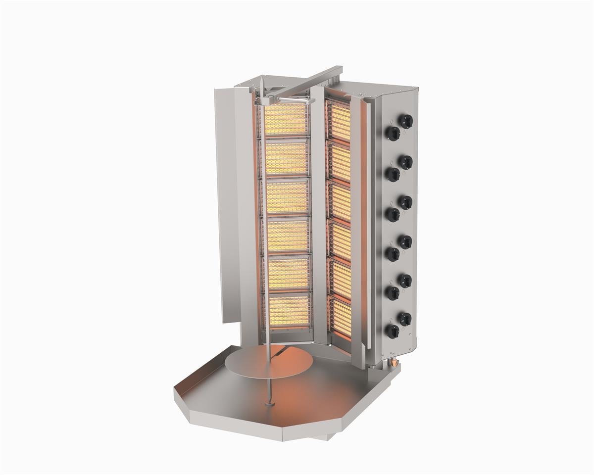 Atalay ADG-12S Döner Ocağı 12 Gözlü Gazlı Ce Belgeli Sabit V Tipi Döner Ocağı 