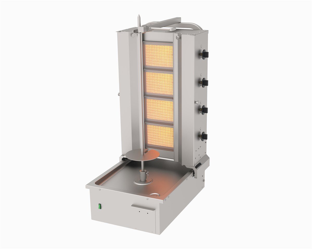 Atalay ADG-4A Döner Ocağı 4 Gözlü Gazlı Ce Belgeli Alttan Motorlu Döner Ocağı