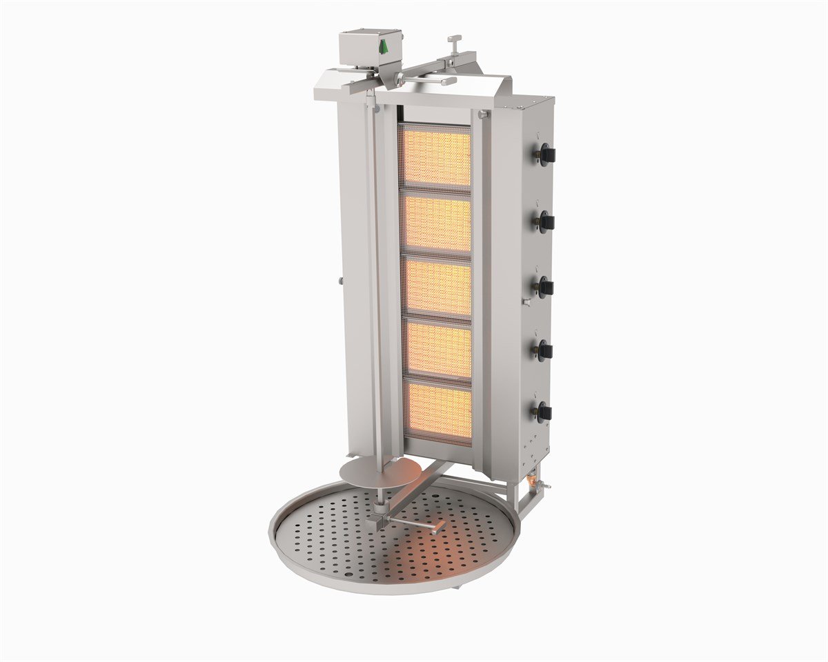 Atalay ADG-5U Döner Ocağı 5 Gözlü Gazlı Ce Belgeli Üstten Motorlu Döner Ocağı 