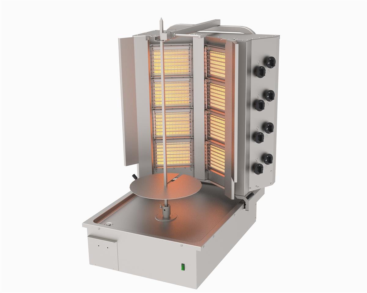 Atalay ADG-8A Döner Ocağı 8 Gözlü Gazlı Ce Belgeli Alttan Motorlu V Tipi Döner Ocağı 