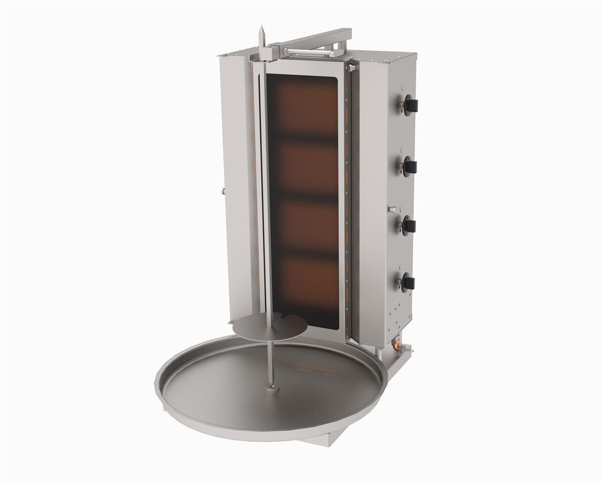 Atalay ADGC-4S Döner Ocağı 4 Gözlü Gazlı Ce Belgeli Sabit Camlı Döner Ocağı 