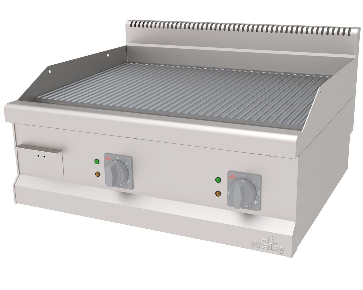 Atalay AEI-870-N CR Elektrikli Pleyt Izgara Oluklu Yüzey 80x70x30