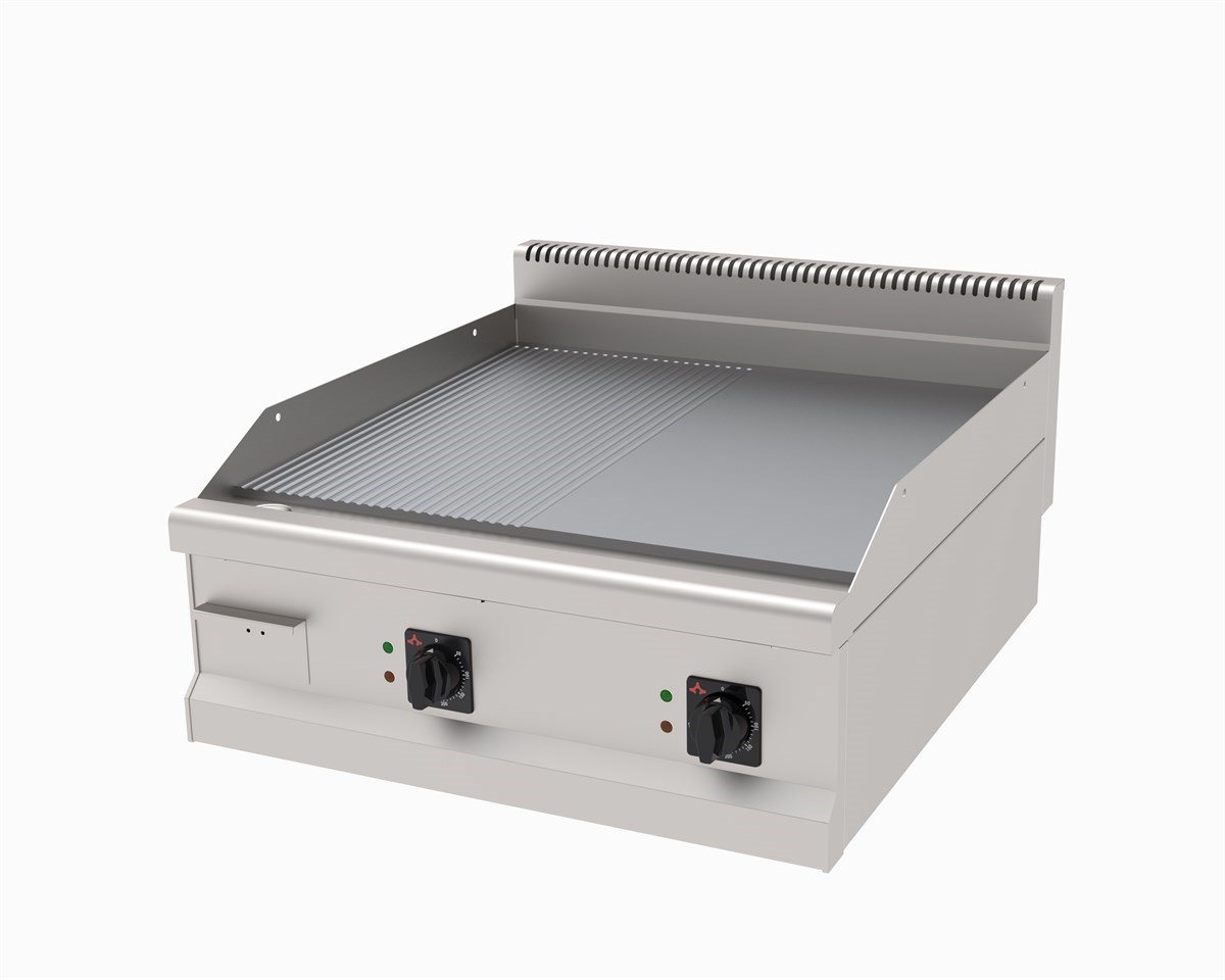 Atalay AEI-890-ND S-CR Elektrikli Pleyt Izgara Yarı Oluklu Yarı Düz Yüzey 80x90x30 