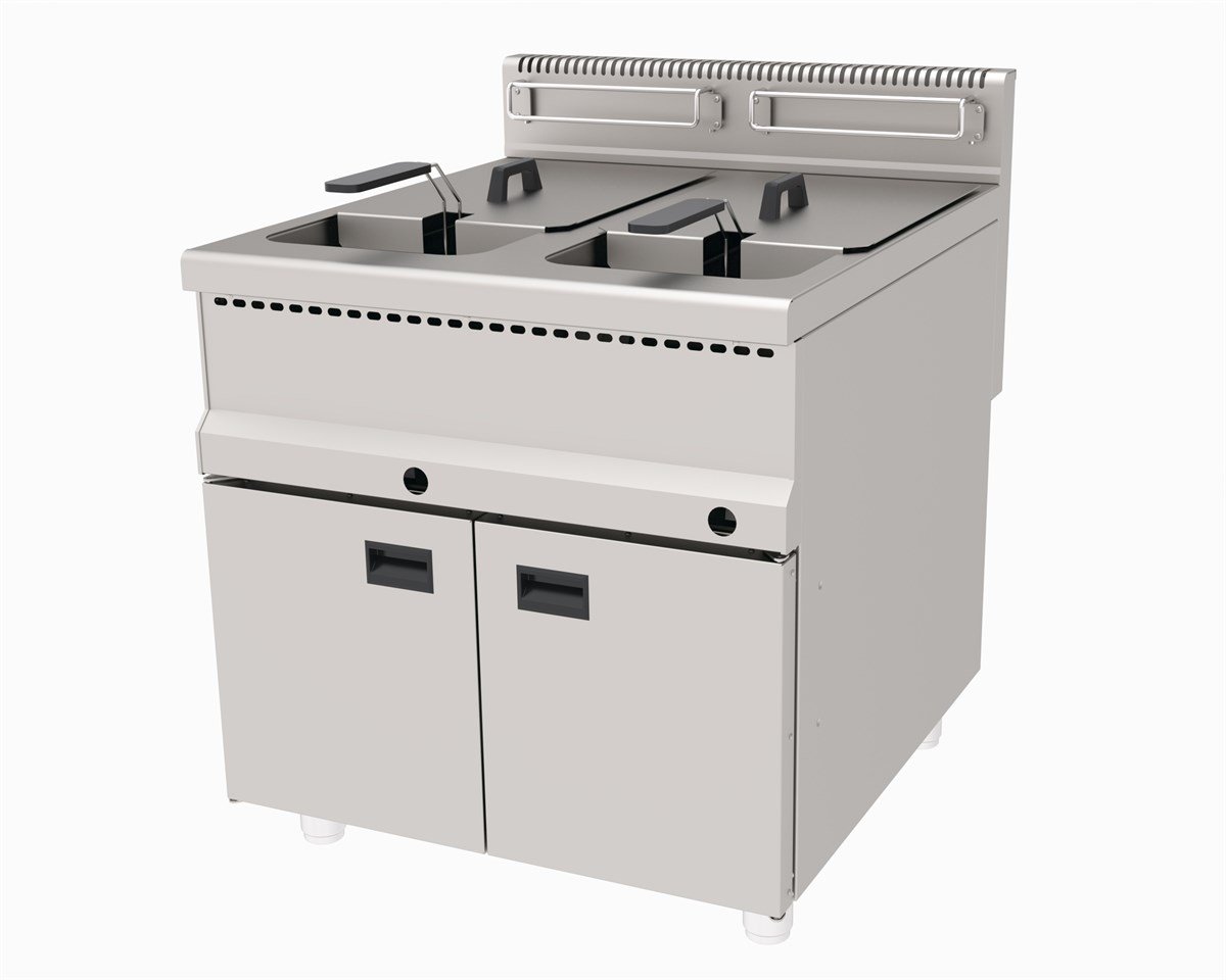 Atalay  AGF-890 Gazlı Fritöz 60 Litre Ce Belgeli Alt Dolaplı 80x90x85