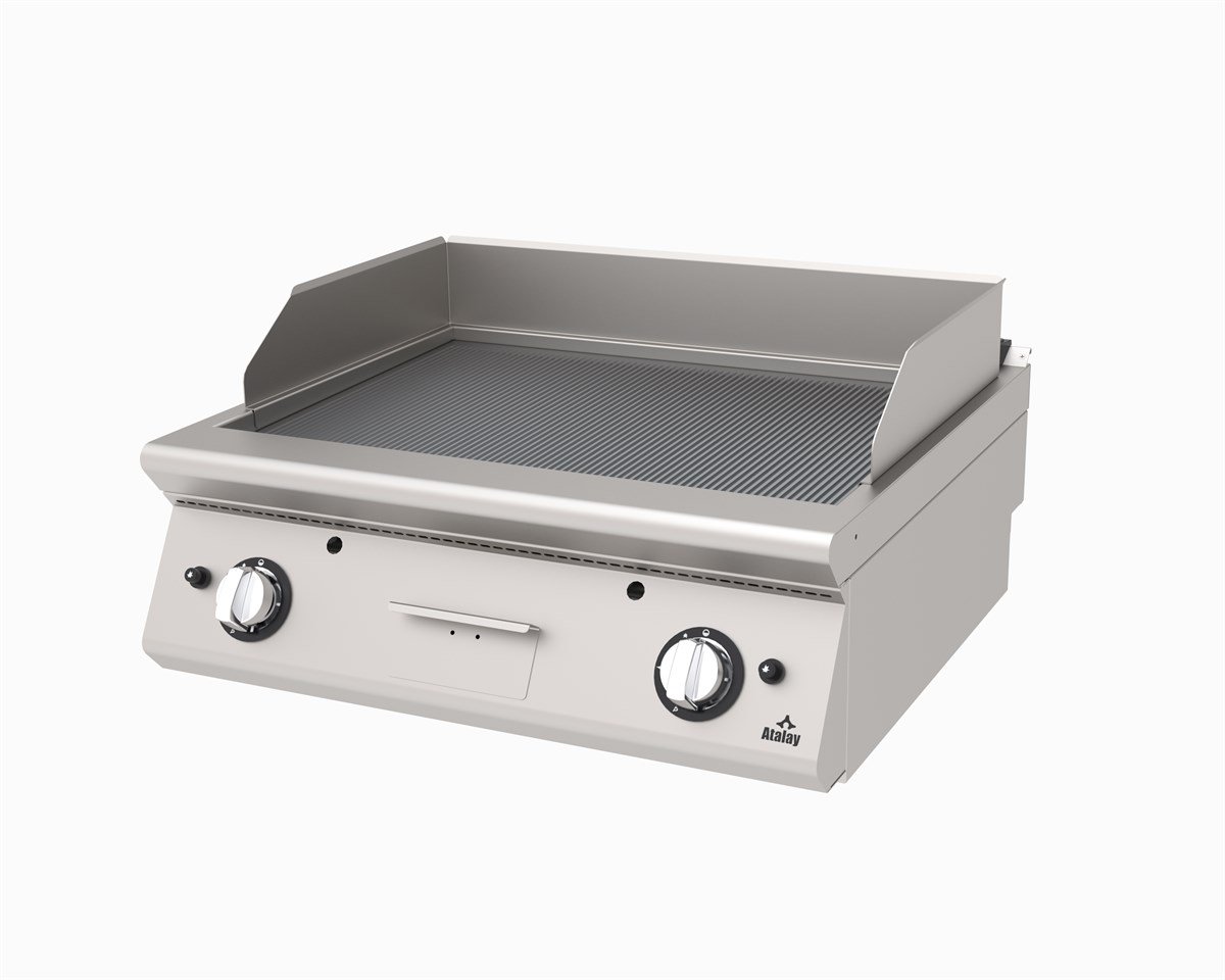 Atalay AGI-873-N Gazlı Pleyt Izgara Oluklu Yüzey Ce Belgeli 80x73x30