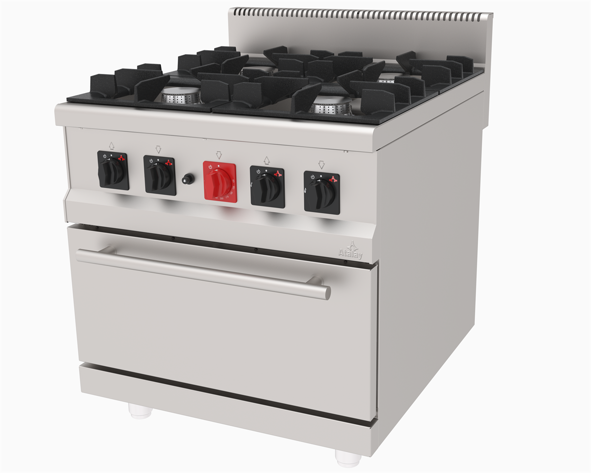 Atalay AGK-890 Kuzine 4 lü Gazlı Fırınlı Kuzine Ce Belgeli 80x90x85 