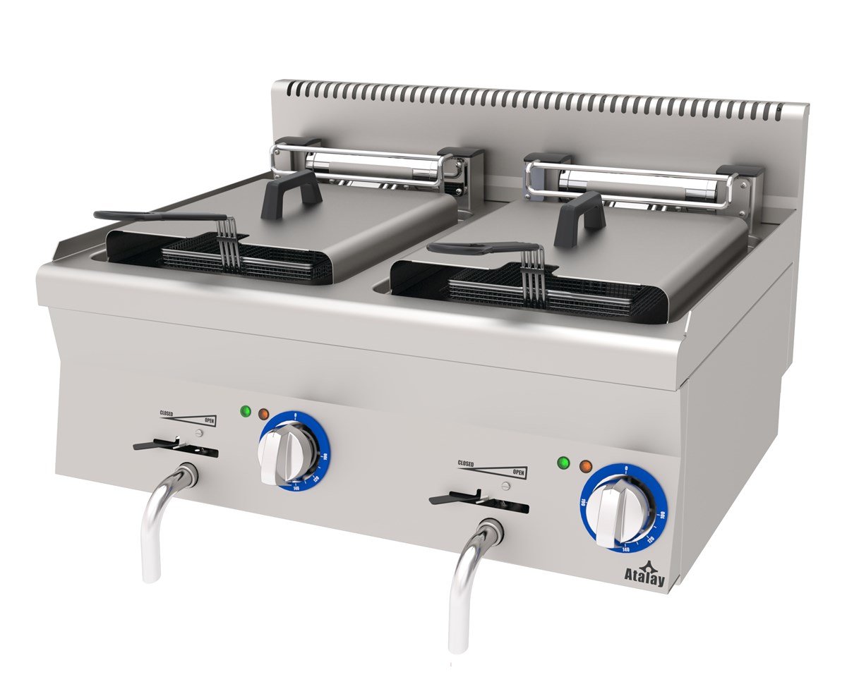 Atalay  E AEF-860   Elektrikli Fritöz 24 Litre Çiftli Fritöz 80x60x30 