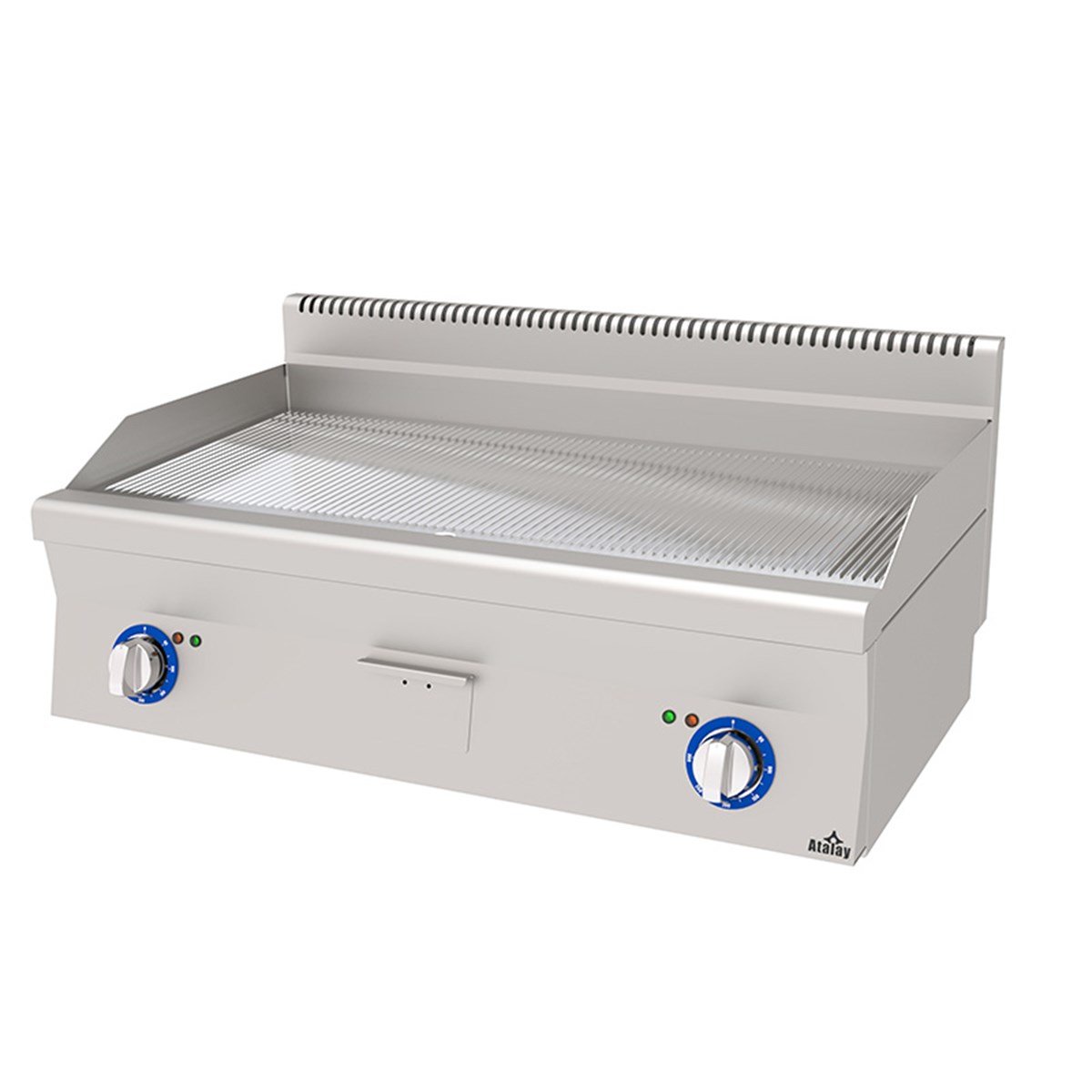 Atalay E-AEI-360-N-CR Setüstü Elektrikli Izgara, Nervürlü, Krom Yüzeyli, 30x60x30 Cm