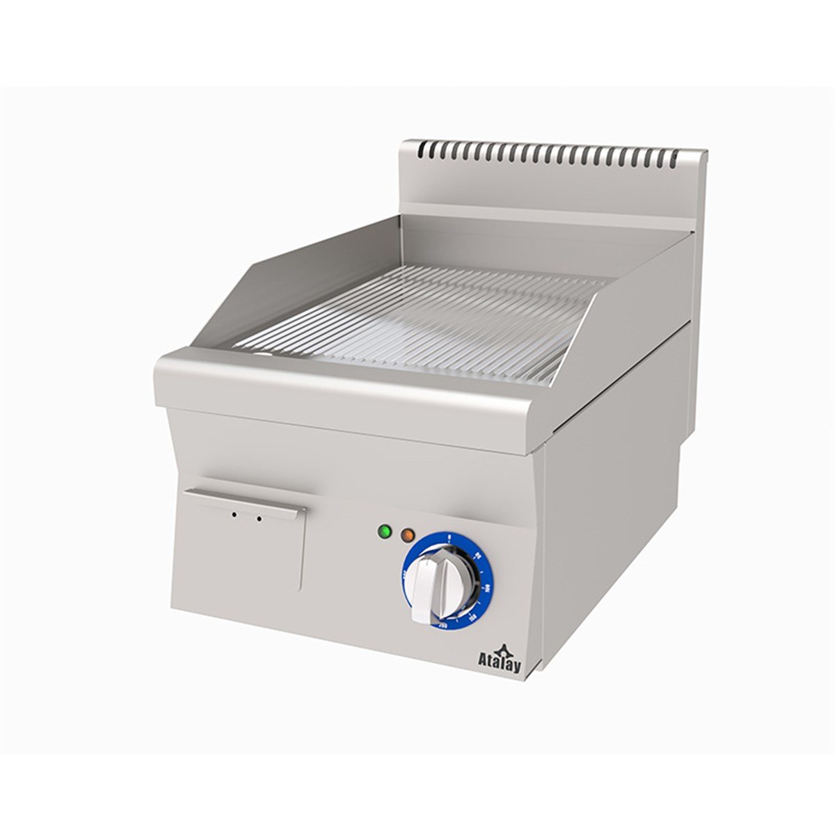 Atalay E-AEI-460-N-CR Setüstü Elektrikli Izgara, Nervürlü, Krom Yüzeyli, 40x60x30 Cm