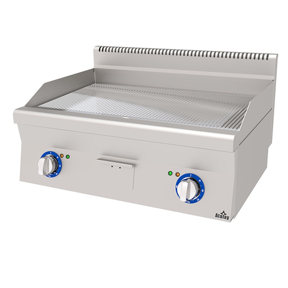 Atalay  E-AEI-860-N-CR Setüstü Elektrikli Izgara, Nervürlü, Krom Yüzeyli, 80x60x30 Cm