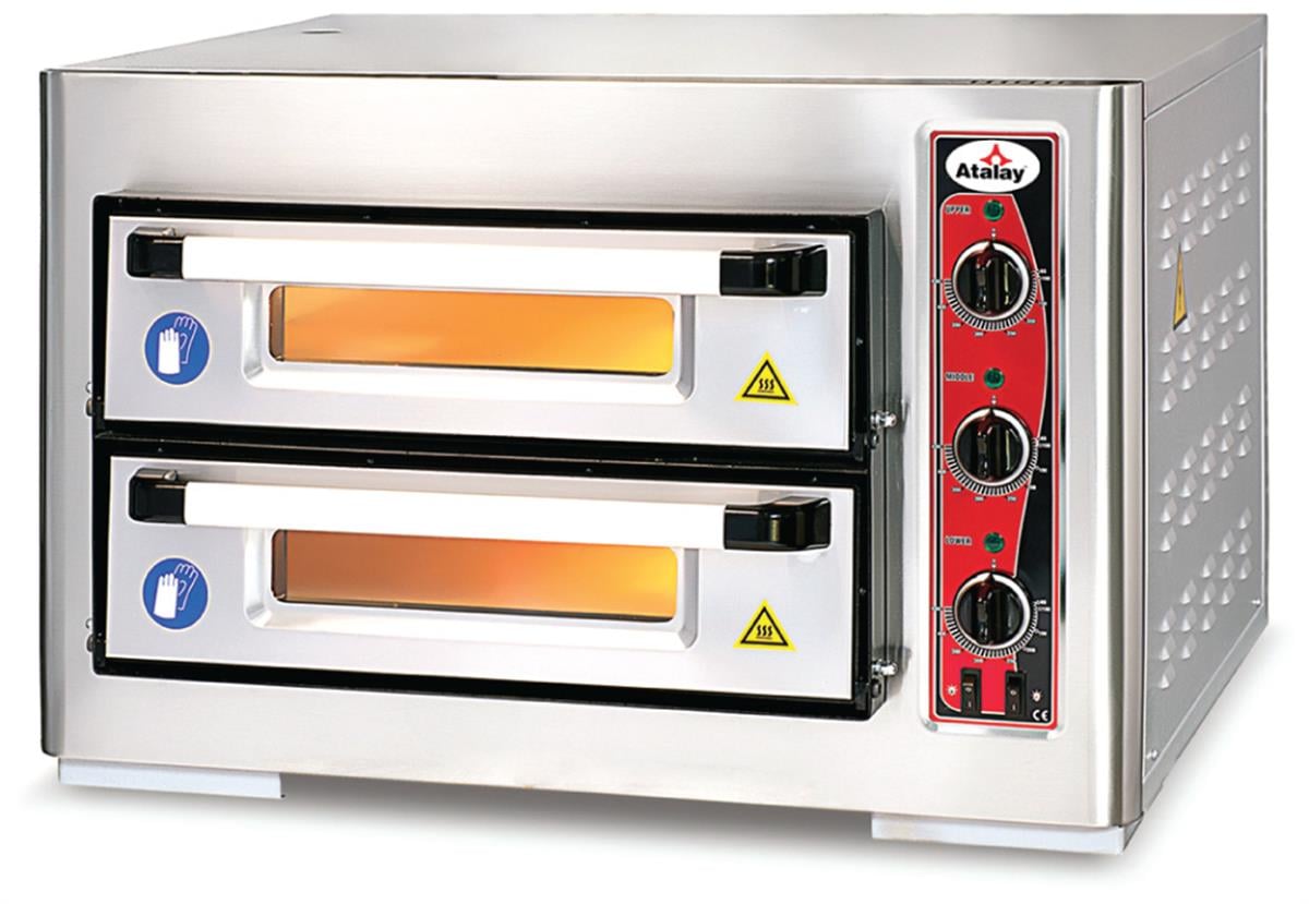Atalay PF-40-2 Elektrikli Pizza Fırını Çift Katlı 4x20 cm Pizza Kapasiteli A