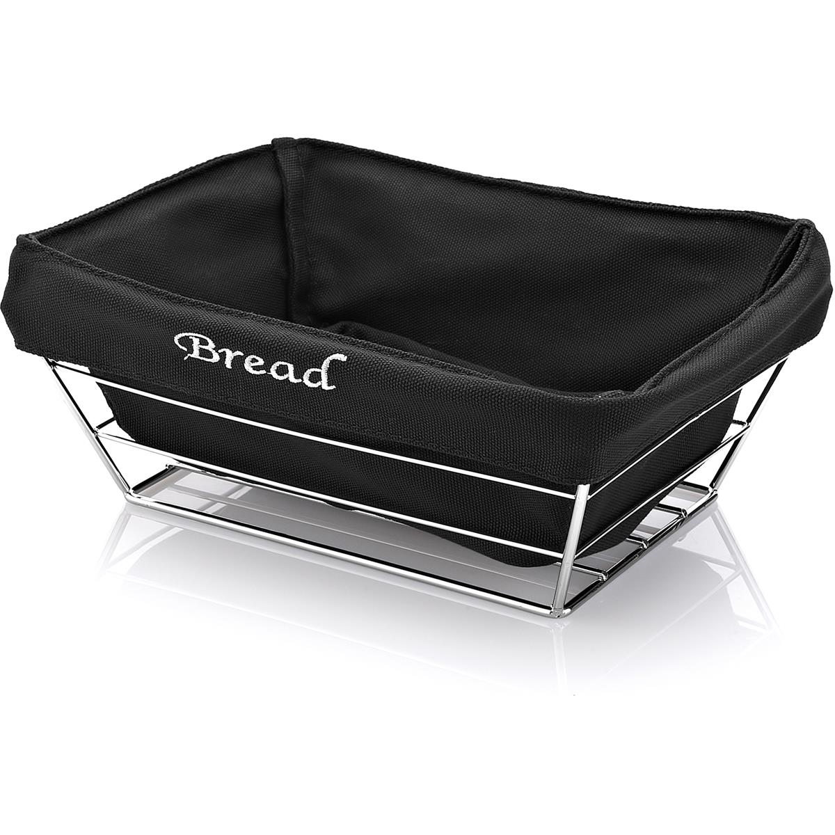 Biradlı Brd-Hw182 Siyah Bezli Dikdörtgen Ekmek Sepeti 22X16X7,5 Cm BiradlıBR.BRD-HW182