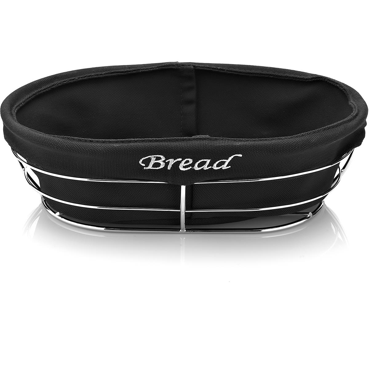 Biradlı Brd-Hw186 Siyah Bezli Oval Ekmek Sepeti 26X17X6,5 Cm BiradlıBR.BRD-HW186