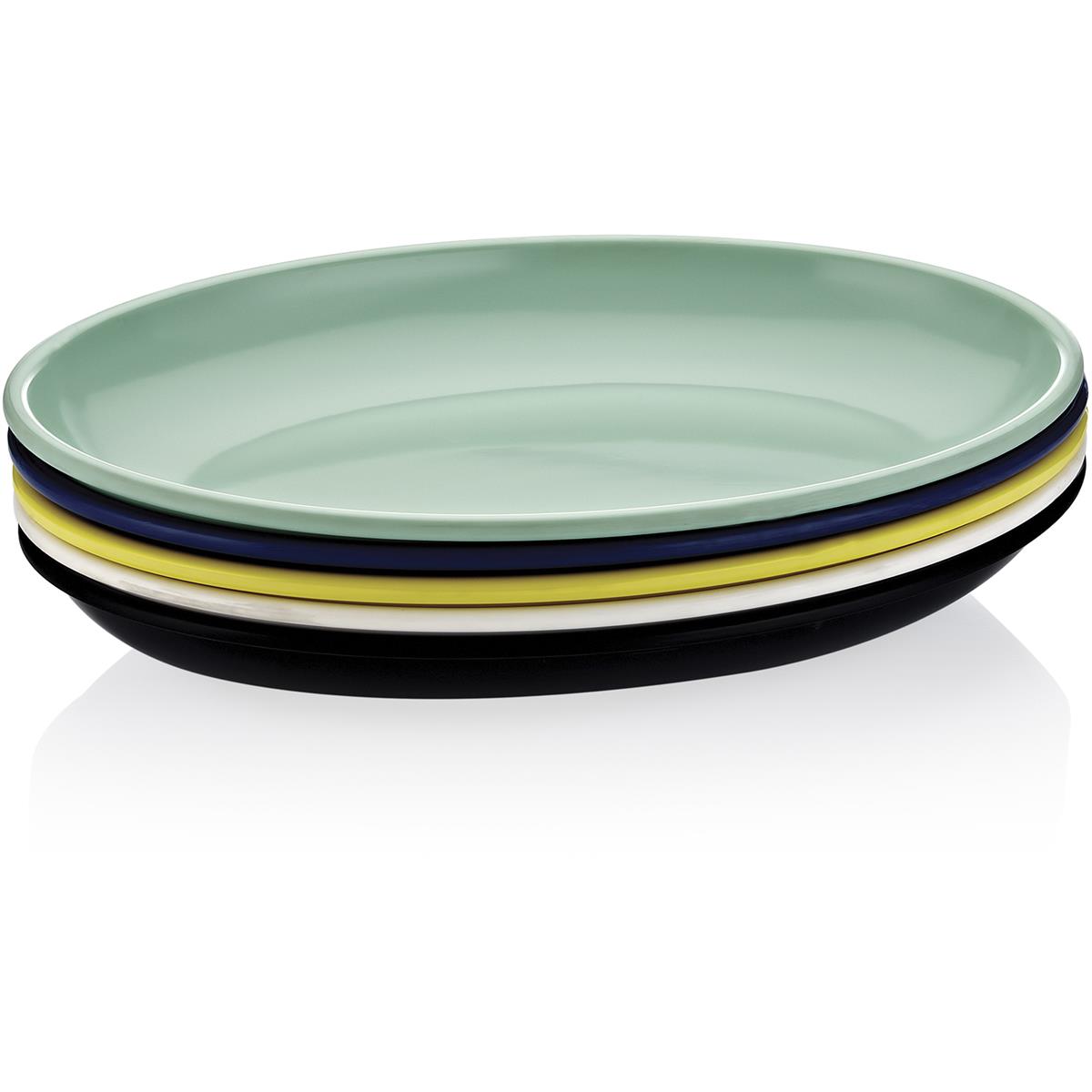 Biradlı Fts-1958 Melamin Tabak Oval 55X39X6 Sarı,Yeşil,Mavi BiradlıBR.FTS-1958