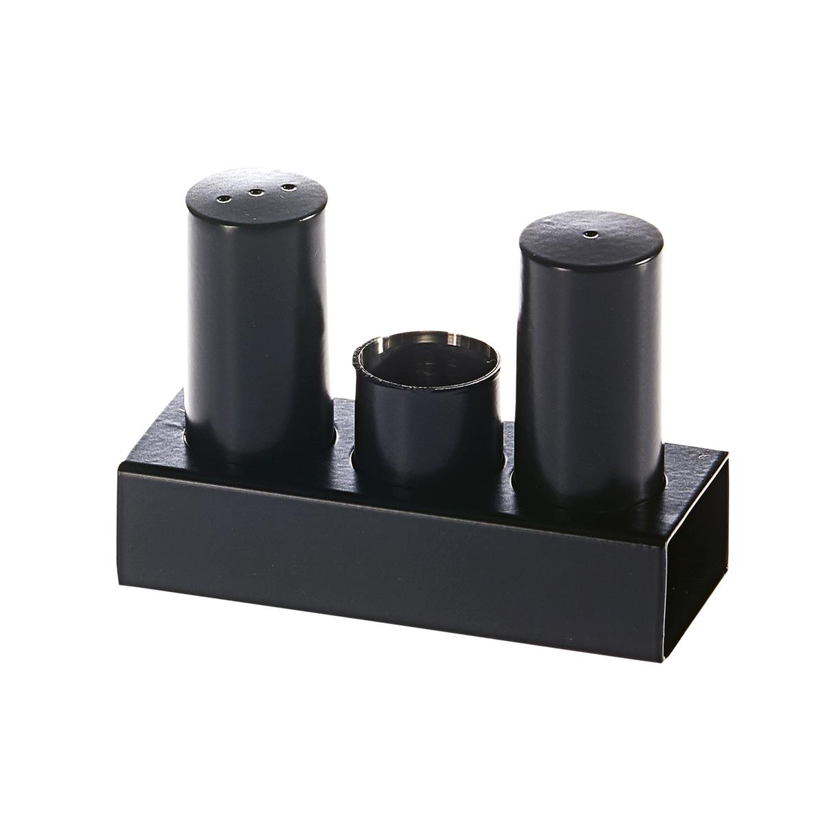 Biradlı Grv-103-P-Siyah Çelik Tuzluk Takımı Siyah 