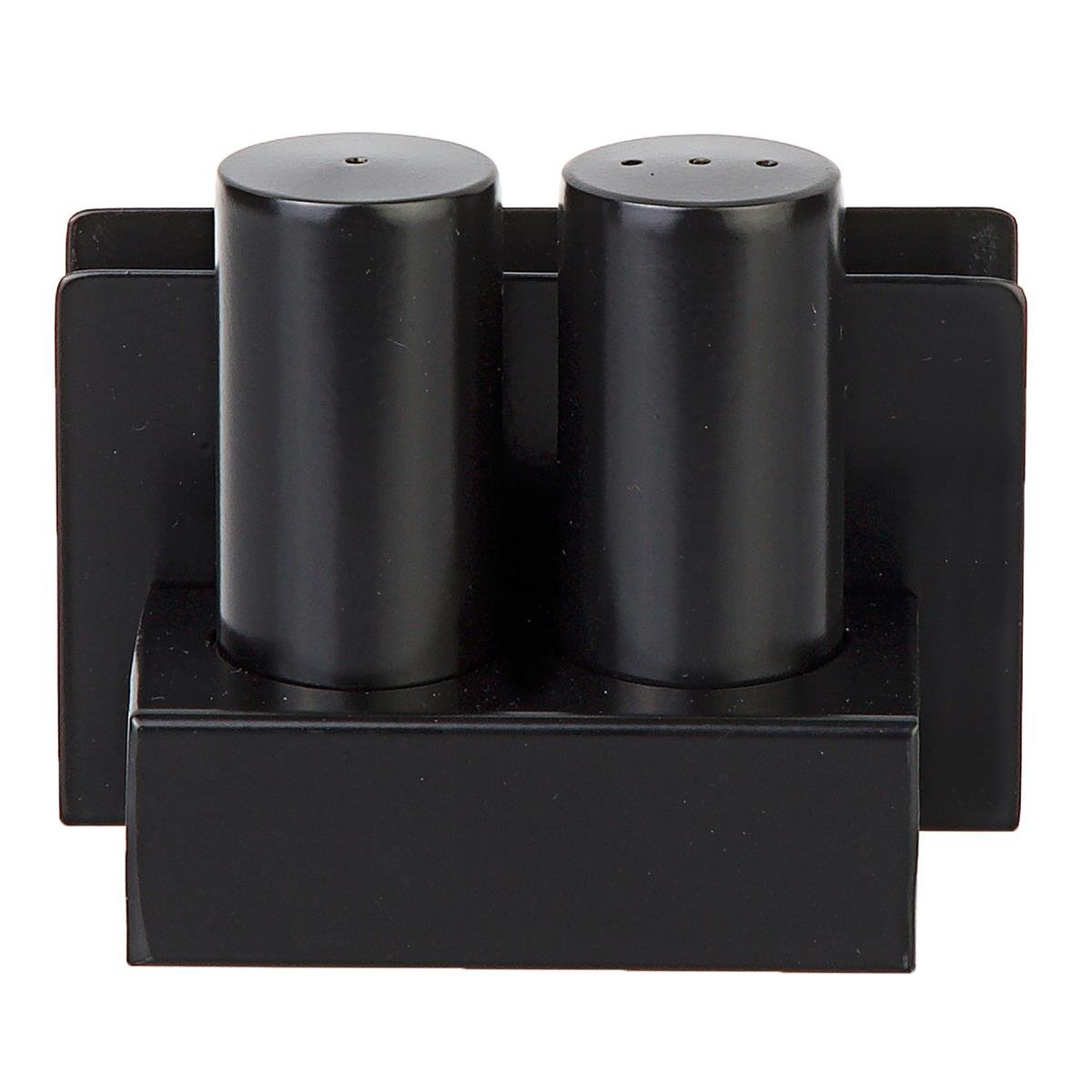 Biradlı Grv-104-Siyah İkili Yuvarlak Kalın Tuzluk SiyahBiradlıBR.GRV-104-SİYAH