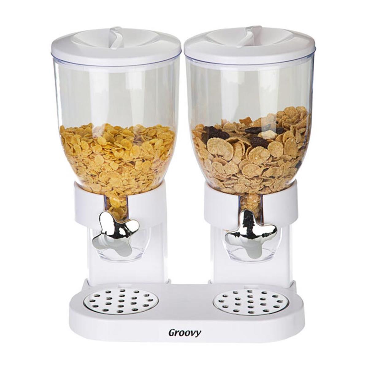 Biradlı Grv-10414 İkili Corn Flakes Dispenser 3,5 Lx2 Beyaz-SiyahBiradlıBR.GRV-10414