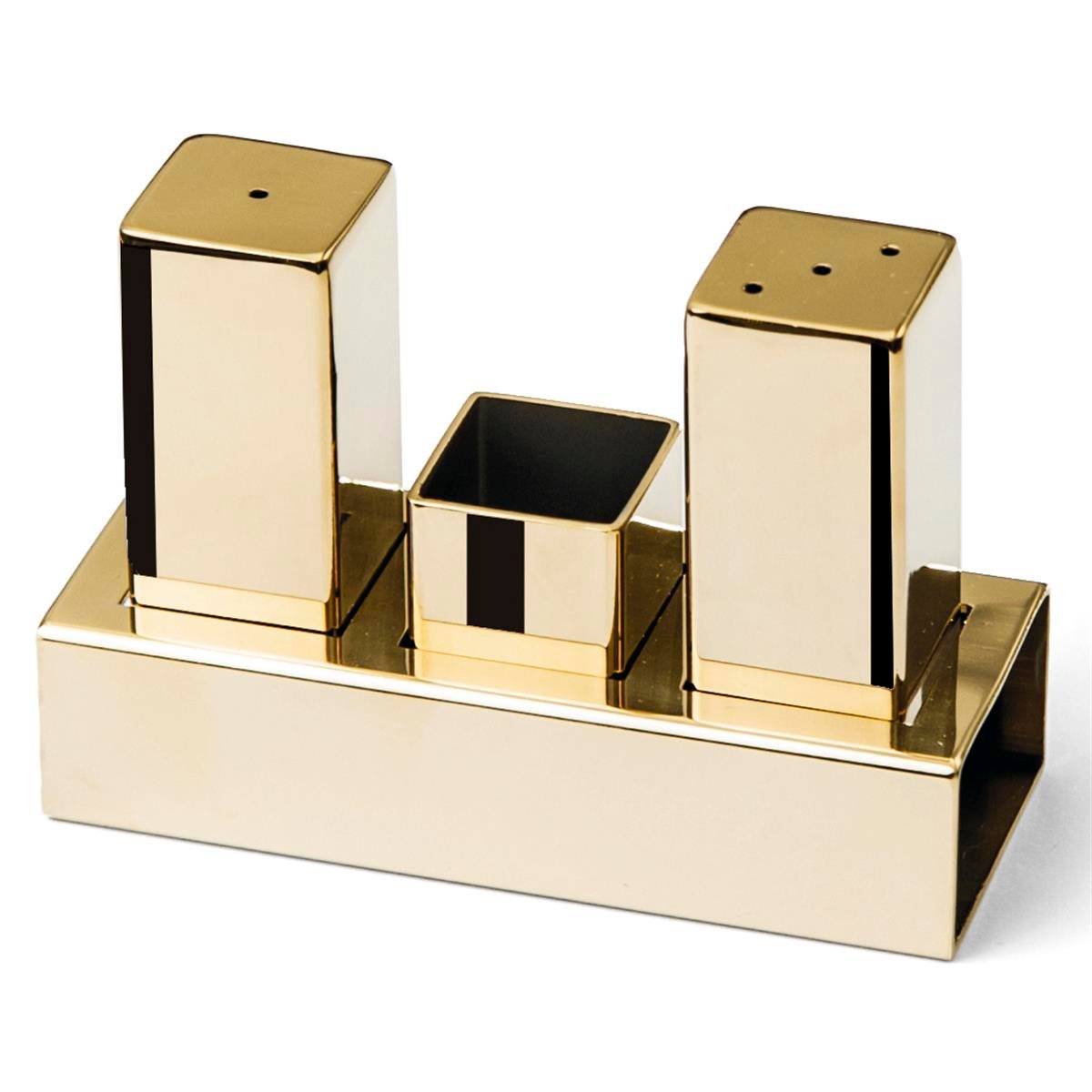 Biradlı Grv-105-Altın Üçlü Kare Tuzluk Takımı AltınBiradlıBR.GRV-105-ALTIN